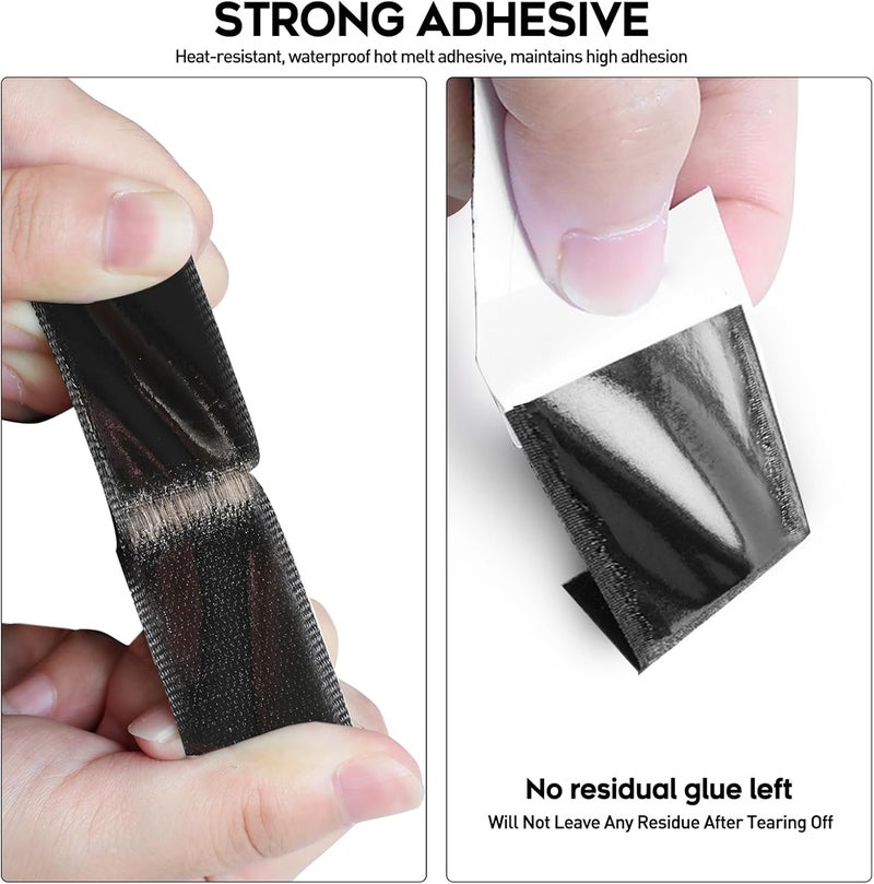 MAXECHO 1 Inch x 27 Feet Strong Sticky Back Heavy Duty Hook and Loop Tape with Adhesive, Non-Slip, Double Sided Strip Roll for Crafting & Wall Hanging, Black - Image 2